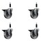 Service Caster 4'' Semi Steel Swivel 7/8'' Expanding Stem Caster Set with Brake, 4PK SCC-EX20S414-SSS-PLB-78-4 - alternate 1
